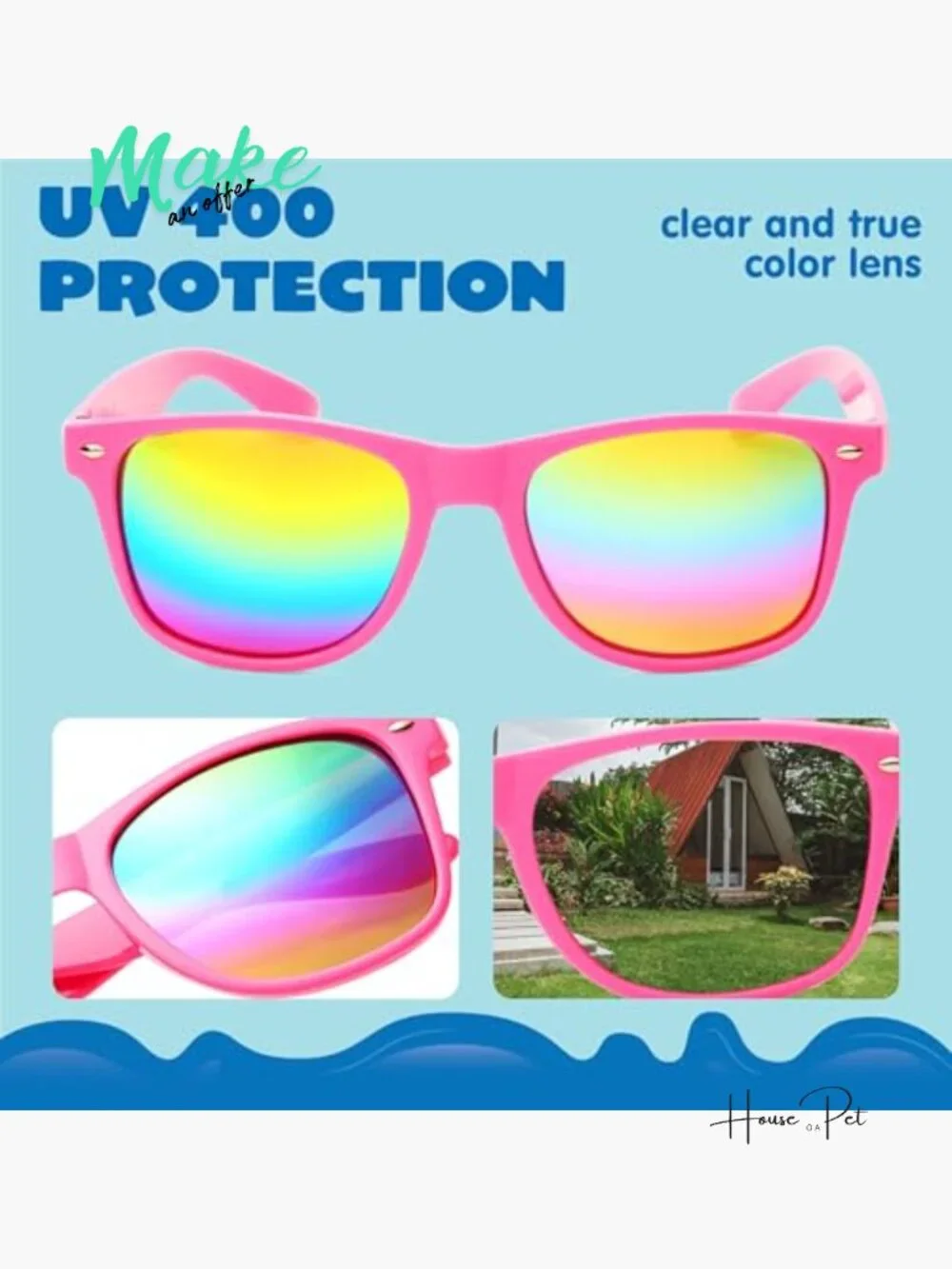 24 Neon Sunglasses with UV Protection, Bulk Party Favors for Goody Bags